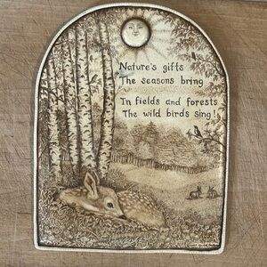 Rachel Badeau “Scrimshaw” Style Natures Gifts Poem Wall Plaque